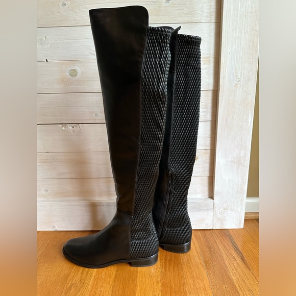 Stuart Weitzman size 8.5 ALLGOOD Black Nappa Over the Knee Boots, EUC-worn once - Picture 1 of 11